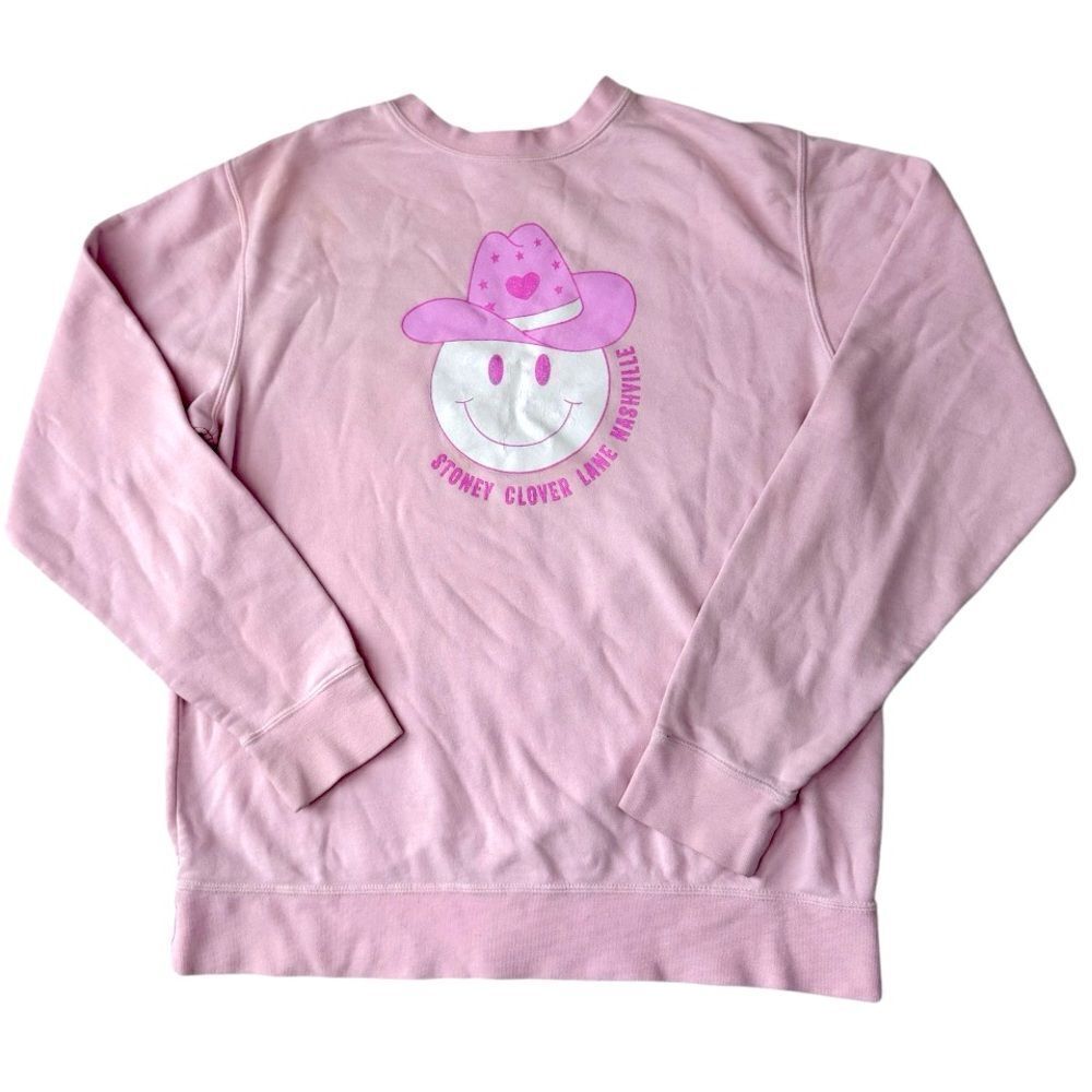 Rare Stoney Clover Lane Pink Cowgirl Nashville Sweatshirt f2013 Opening Sz S/M